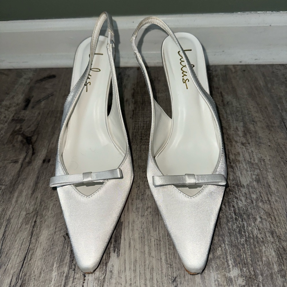 Lulu's White Slingback Heels